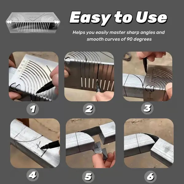 Metalworking measuring and bending aid for precise 90-degree angles