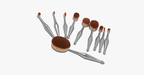 Stylish 10-piece oval brush set – Let the metallic charm work its magic on you