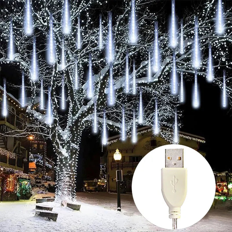 Meteor shower LED string lights | Outdoor Christmas lighting