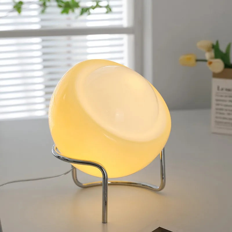 Nordic Glass Table Lamp with Dimmable LED Light