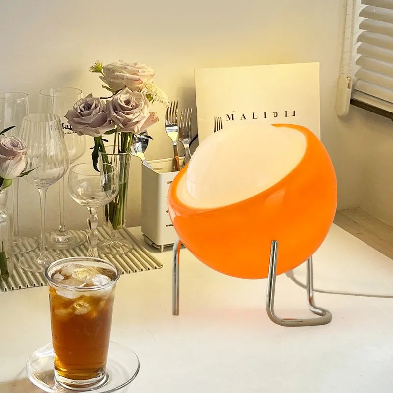Nordic Glass Table Lamp with Dimmable LED Light