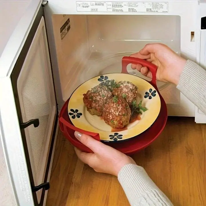Microwave tray with handle – heat pRedection and comfortable serving