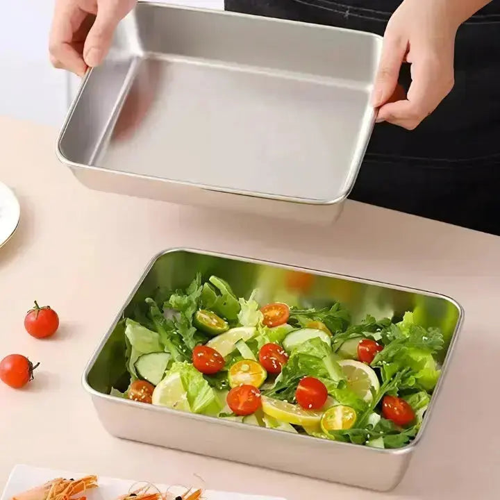 Microwave-safe stainless steel containers with lid