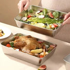 Microwave-safe stainless steel containers with lid