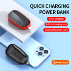 Mini Emergency Solar Power Bank – Compact Solar Charger with Lightning or Type-C Connector