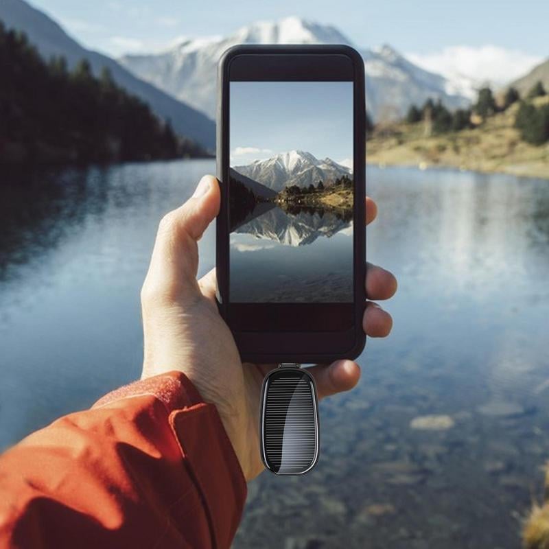 Mini Emergency Solar Power Bank – Compact Solar Charger with Lightning or Type-C Connector
