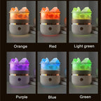 Himalaya salt crystal lamp & essential oil diffuser, USB ultrasonic humidifier for home & office