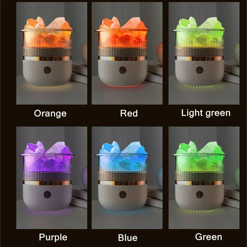 Himalaya salt crystal lamp & essential oil diffuser, USB ultrasonic humidifier for home & office