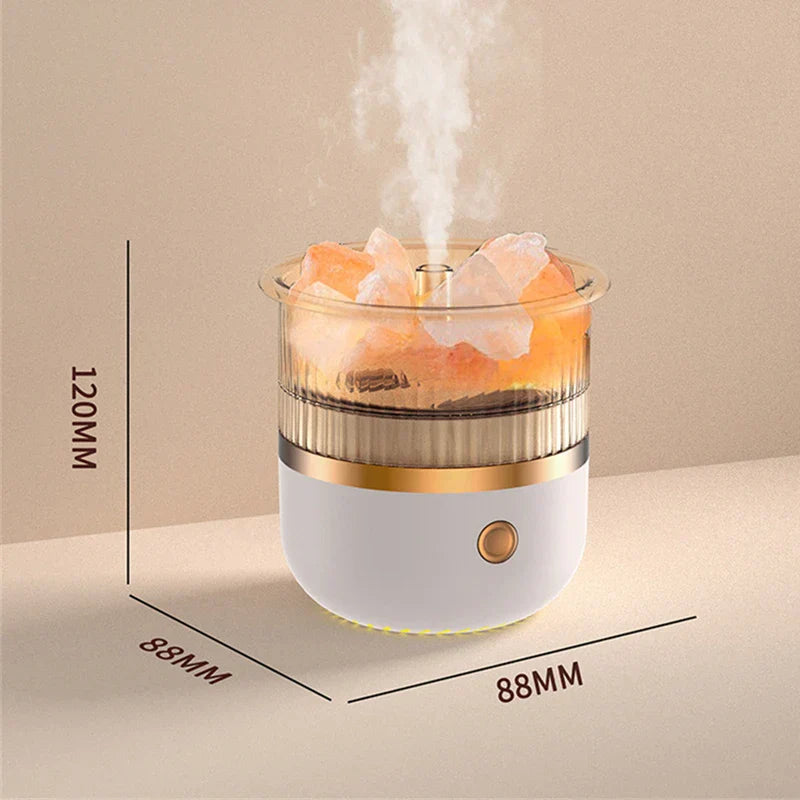 Himalaya salt crystal lamp & essential oil diffuser, USB ultrasonic humidifier for home & office