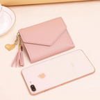 Elegant Compact Wallet with Tassel