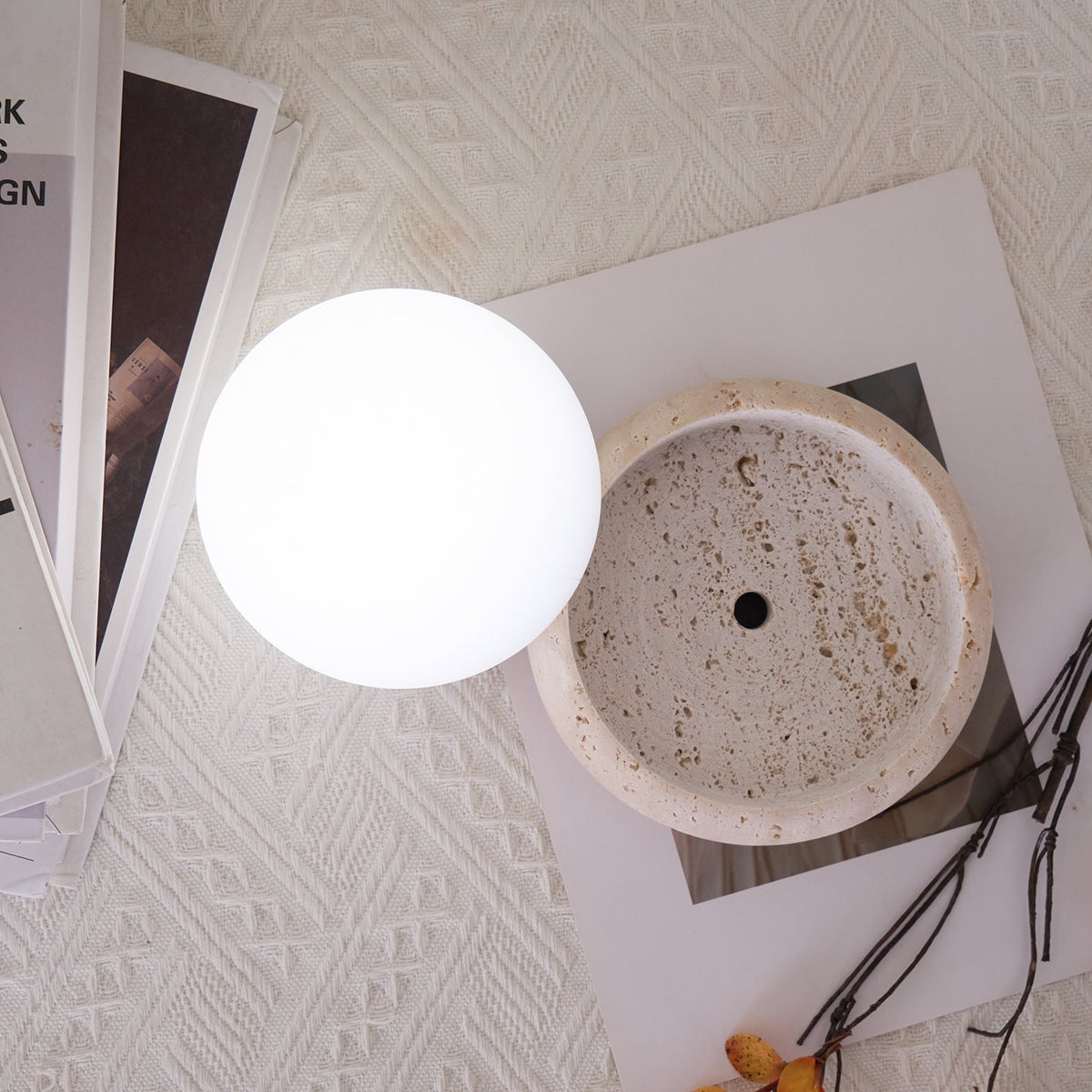 Travertine Table Lamp