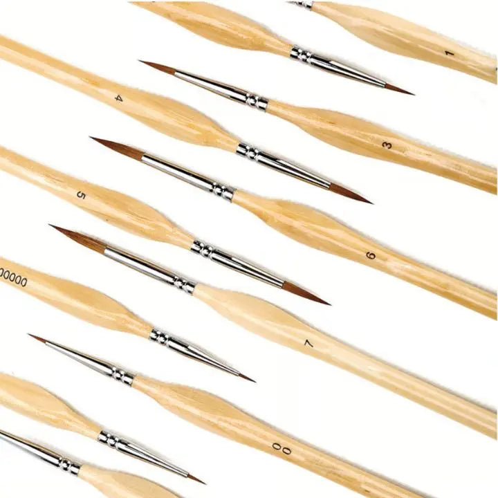 Miniature Detail Brush Set – 11-piece for modeling & art