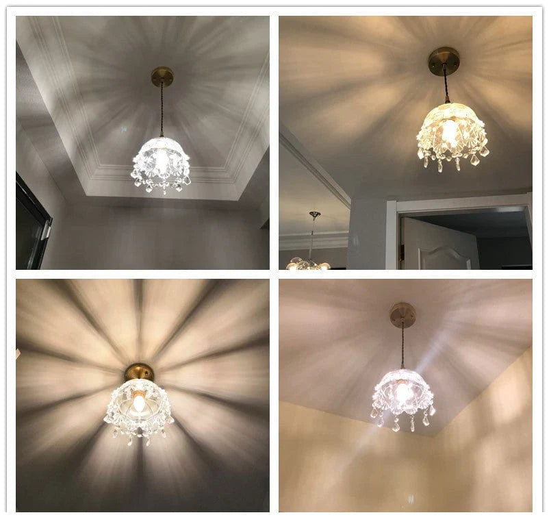 Minimalistic Retro Crystal Glass Pendant Light