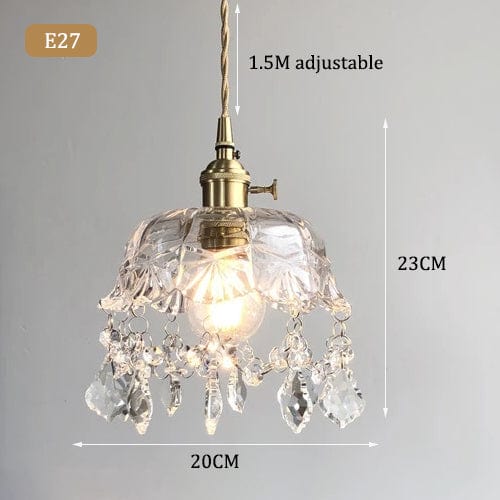 Minimalistic Retro Crystal Glass Pendant Light