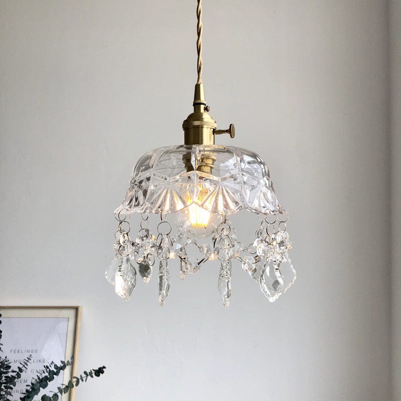Minimalistic Retro Crystal Glass Pendant Light