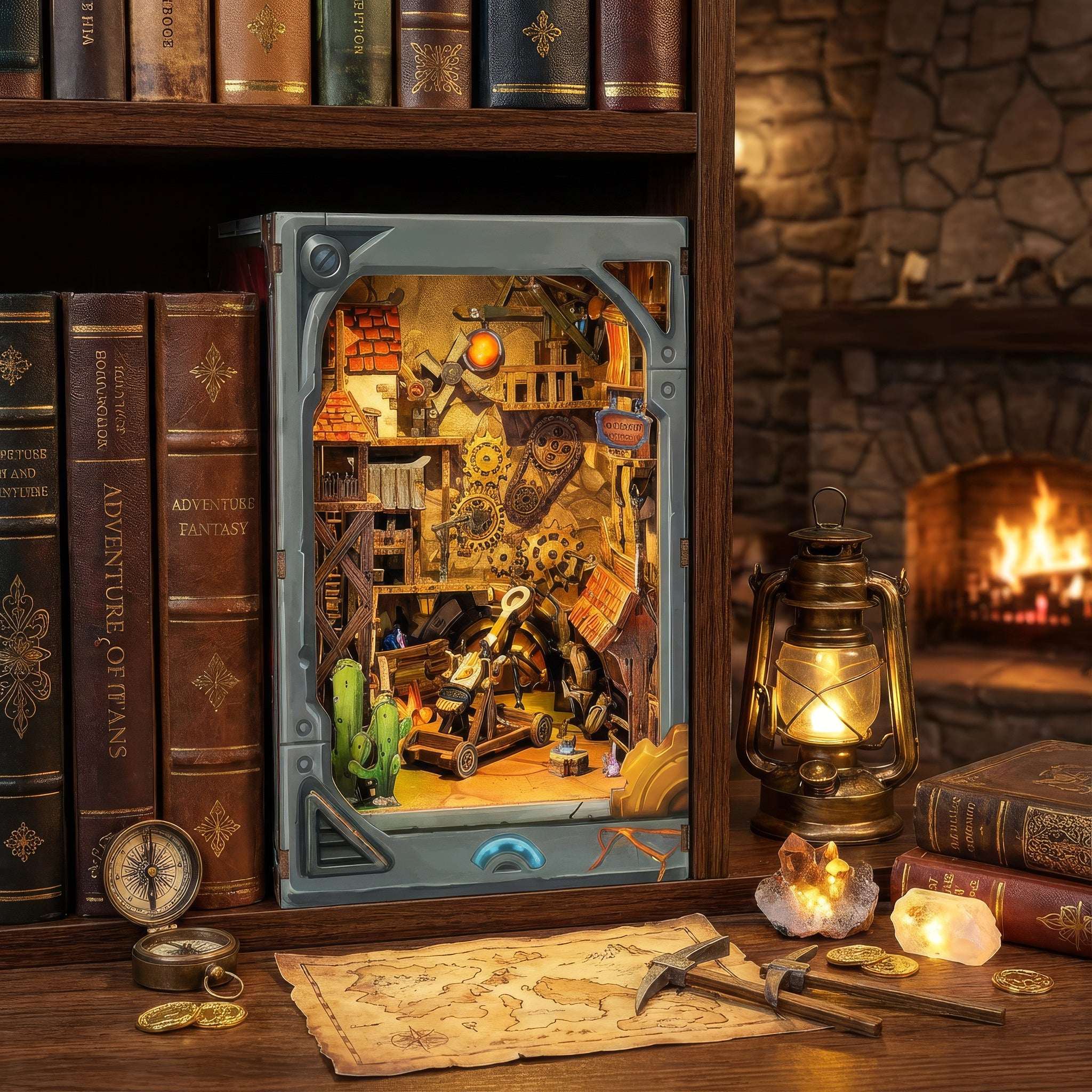 Mining Zone Fortress DIY Book Nook Kit