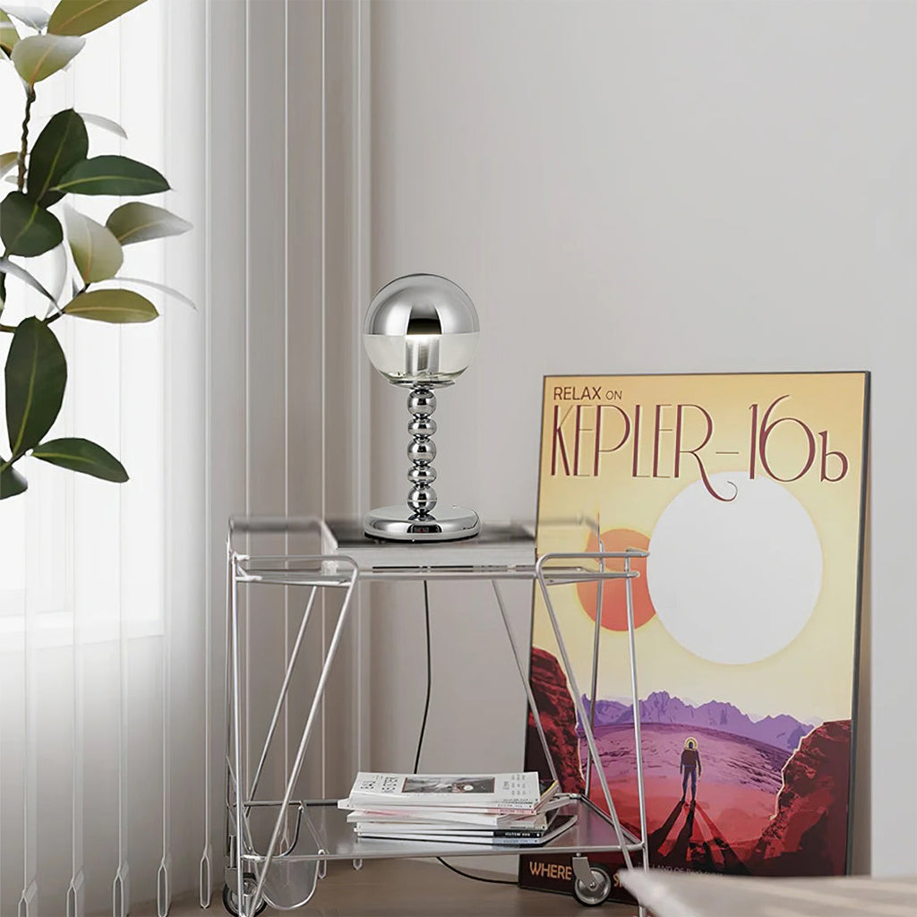 MirrorGlow – Minimalist Chrome Table Lamp