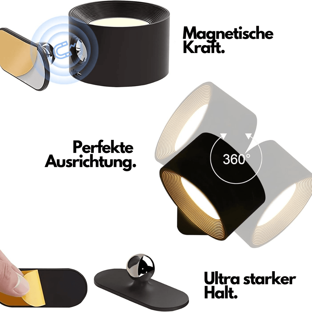 360° wireless rechargeable wall light | Versatile LED lighting solution