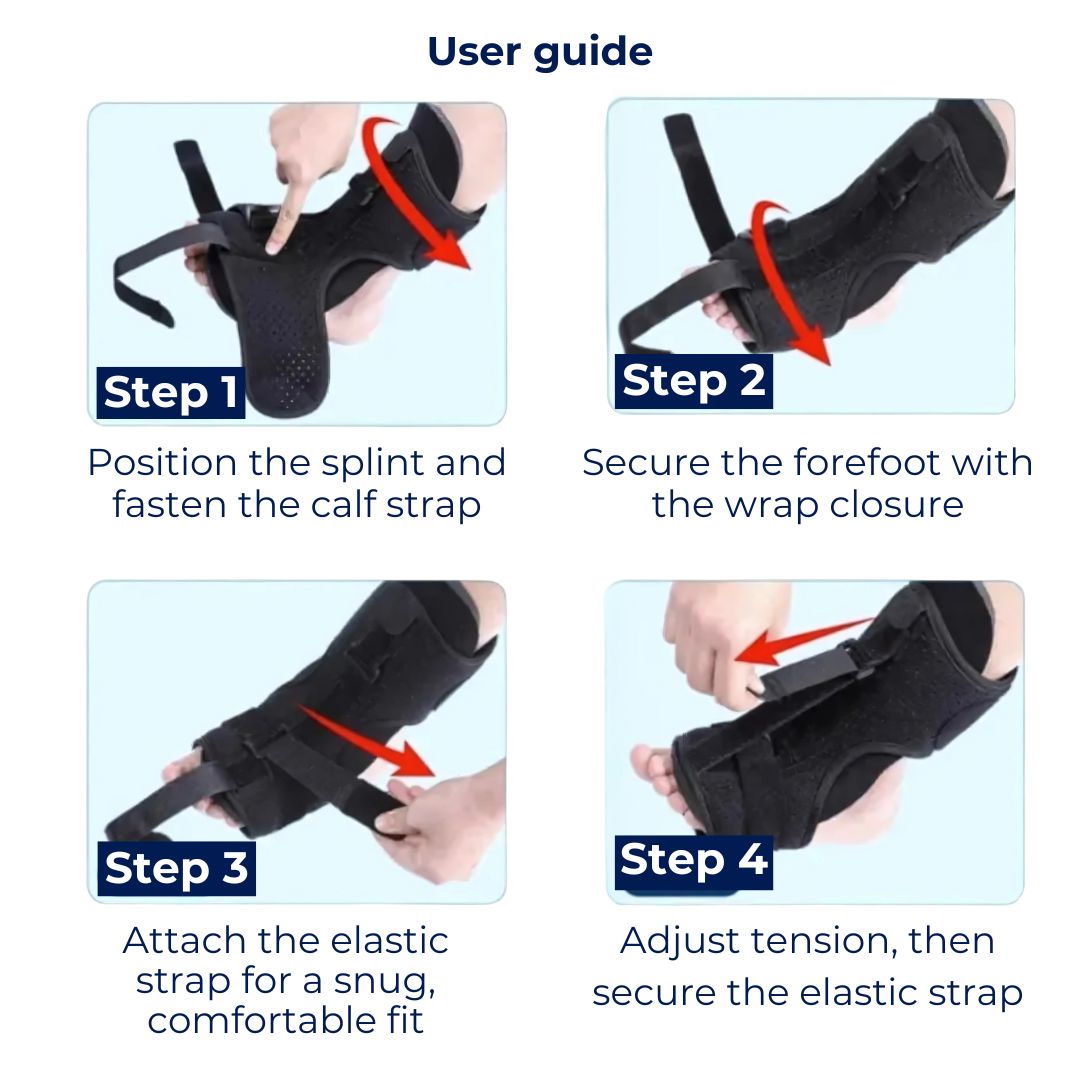MobilityBoost Adjustable Drop Foot Brace for Ankle-Foot Orthosis | Improved Stability - Comfort Custom Fit for Independence