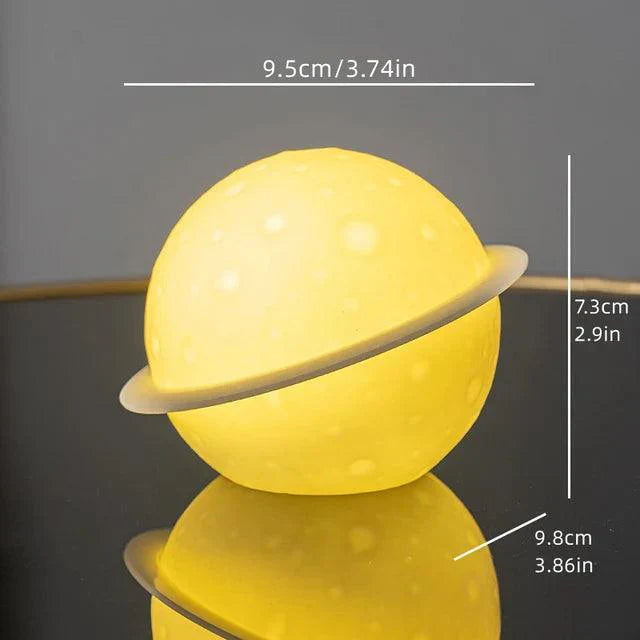 AstroLume Astronaut Sculpture with Planet Night Light | Modern Decorative Highlight | Environmentally Friendly PVC & ABS | 9.8 x 12.1 cm