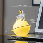 AstroLume Astronaut Sculpture with Planet Night Light | Modern Decorative Highlight | Environmentally Friendly PVC & ABS | 9.8 x 12.1 cm