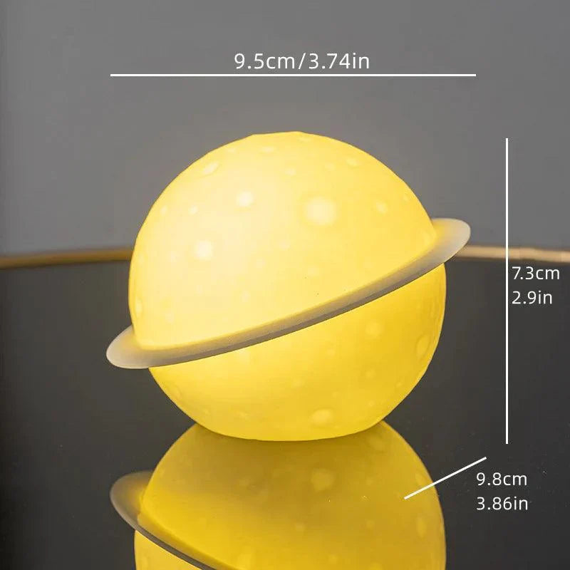 AstroLume Astronaut Sculpture with Planet Night Light | Modern Decorative Highlight | Environmentally Friendly PVC & ABS | 9.8 x 12.1 cm