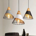 Modern Pendant Lights – Stylish Hanging Light made of Wood and Metal for Dining Room and Kitchen