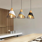 Modern Pendant Lights – Stylish Hanging Light made of Wood and Metal for Dining Room and Kitchen