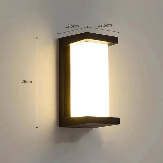 Modern LED wall light for outdoor use, energy-saving and weatherproof