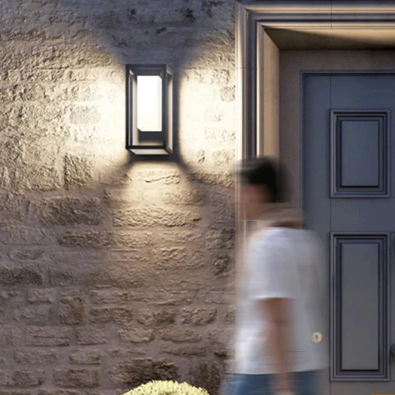 Modern LED wall light for outdoor use, energy-saving and weatherproof