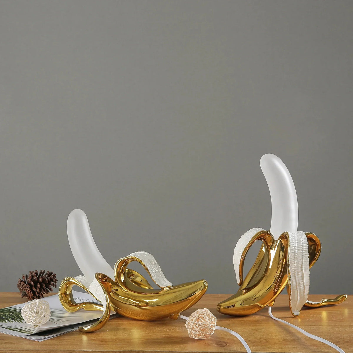 Fashionable lamp in the shape of a banana providing fun lighting