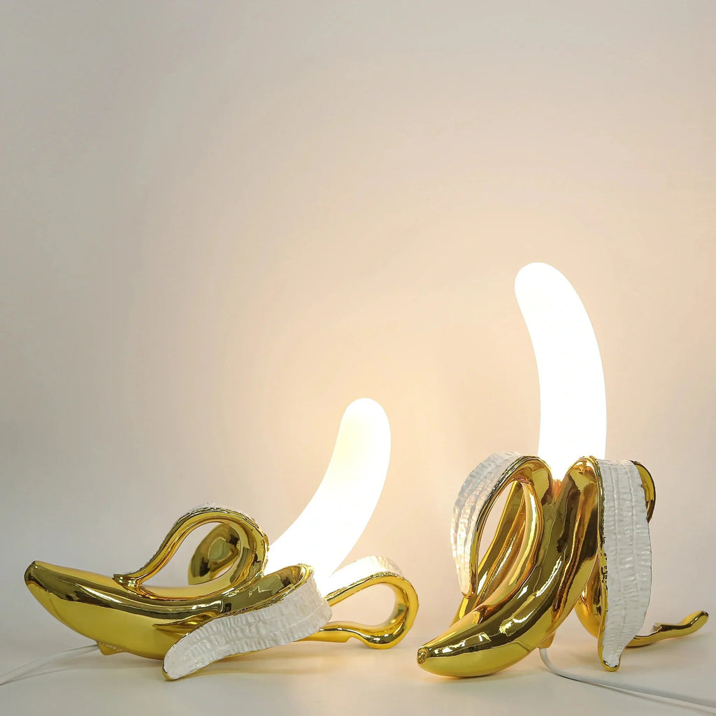 Fashionable lamp in the shape of a banana providing fun lighting