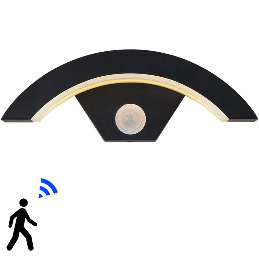 LED wall light with motion sensor - weatherproof body induction light, energy-saving, ideal for outdoor use and security