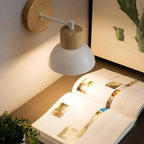 Modern wall lamp made of wood and metal for living room or bedroom - Scandinavian design