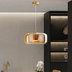 Designer hanging lamp made of glass
