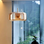 Designer hanging lamp made of glass