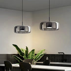Designer hanging lamp made of glass