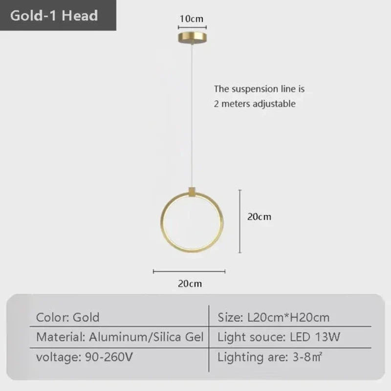 Elegant Double Ring Pendant Light | DuoGlow