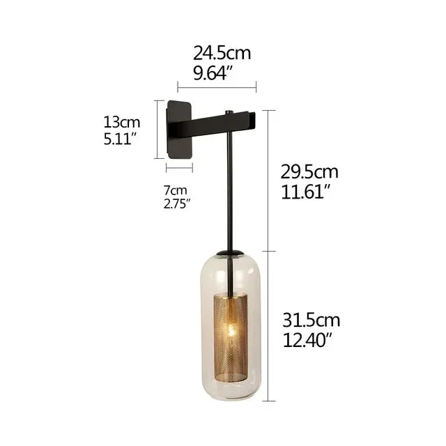 Modern LED Wall Light with Glass Cover for Bedroom and Living Room