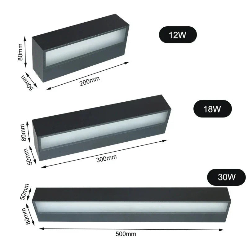Modern LED wall light for outdoor use - weatherproof, energy-saving, ideal for garden and terrace