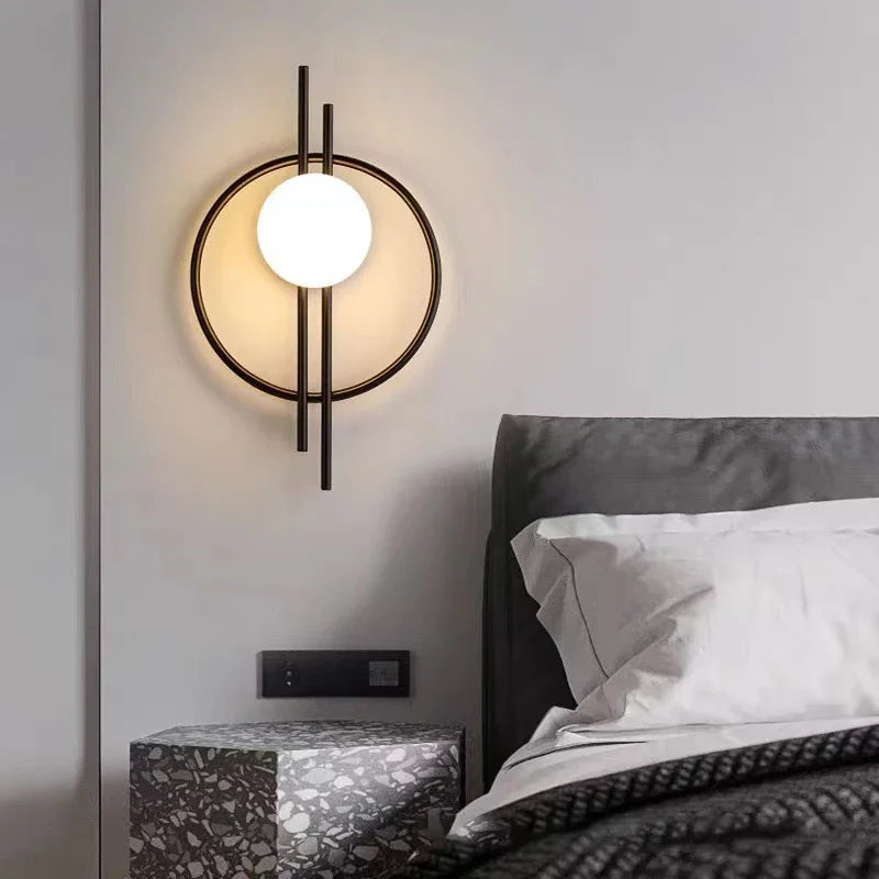 Modern LED Wall Lamp with Sphere Glass - Stylish Wall Light for Bedroom & Living Room