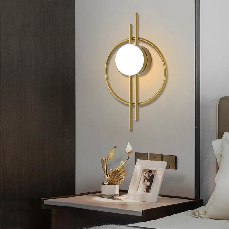 Modern LED Wall Lamp with Sphere Glass - Stylish Wall Light for Bedroom & Living Room