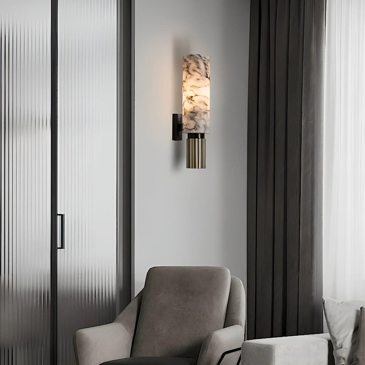 Elegant Wall Light with Stylish Marble Inspired Pattern