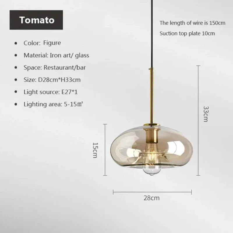 NordicGlas - Modern Scandinavian Glass Pendant Lamp for Dining Room and Living Room