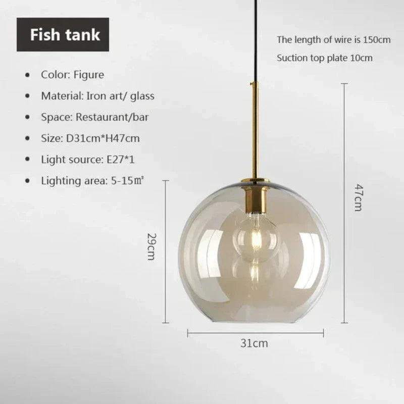 NordicGlas - Modern Scandinavian Glass Pendant Lamp for Dining Room and Living Room