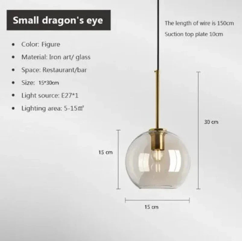 NordicGlas - Modern Scandinavian Glass Pendant Lamp for Dining Room and Living Room