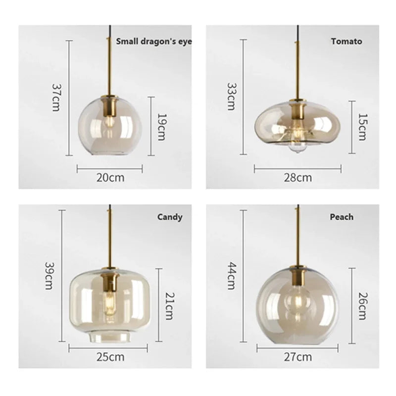 NordicGlas - Modern Scandinavian Glass Pendant Lamp for Dining Room and Living Room