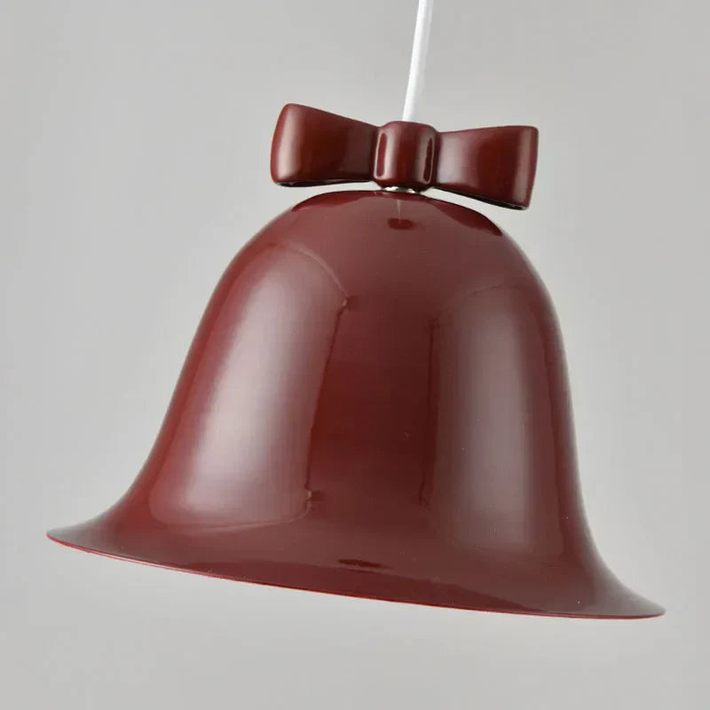 Modern bell-shaped pendant light with bow, designer hanging lamp for dining room & kitchen