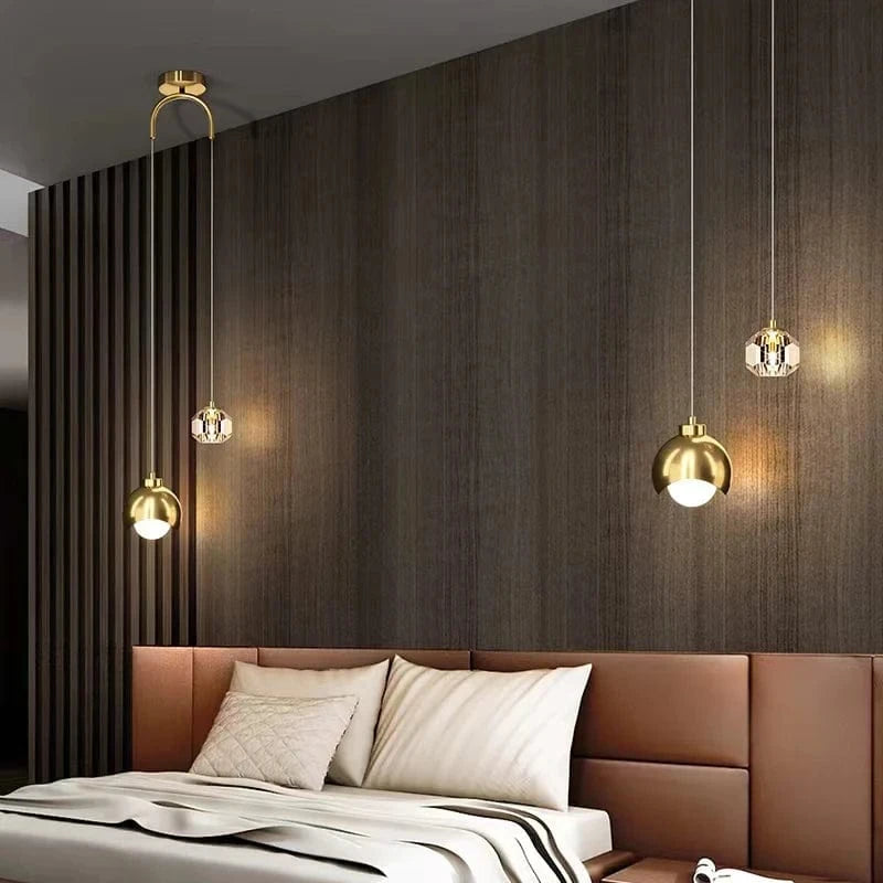 Modern Crystal Pendant Light | Elegant Hanging Lamp for Living Spaces
