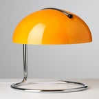 Mid-Century Modern Desk Lamp – Retro Orange Dome Design with USB Power